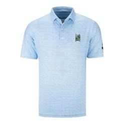 Brickyard Crossing Johnnie O Polo Blue And White Textured