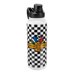Wing Wheel Flag Checkered Aqua Bottle 34oz