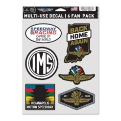Indianapolis Motor Speedway Back Home Again 6pk Decals