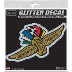 Wing Wheel Flag Glitter Decal