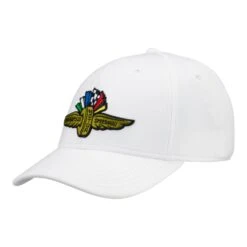 Wing Wheel Flag Embroidered Hat- White