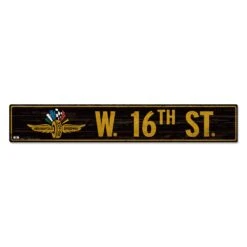 Wing Wheel Flag W. 16th Street Wooden Sign