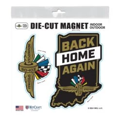 Wing Wheel Flag Back Home Again Die Cut Magnet 2pk