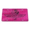 Wing Wheel Flag Pink Glitter Acrylic License Plate