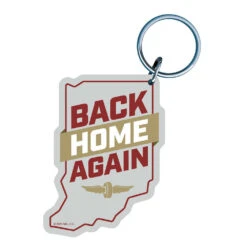 Back Home Again State Outline Keychain