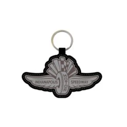 Wing Wheel Flag Leather Keychain