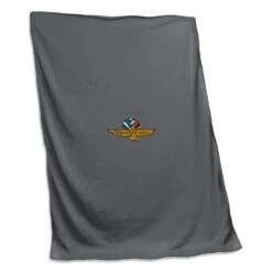 Wing Wheel Flag Embroidered Sweatshirt Blanket