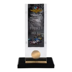 Wing Wheel Flag Acrylic Ticket Holder With Black Base