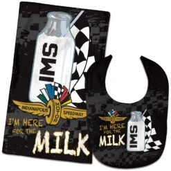 Here For The Milk Bib And Burp Cloth Set