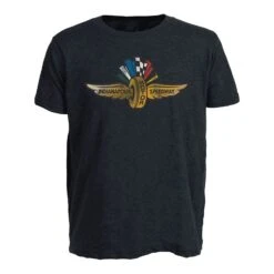 Wing Wheel Flag Distressed Logo T-Shirt