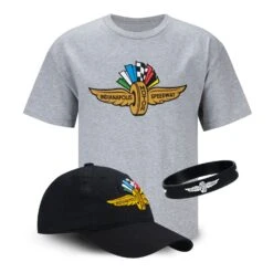 Wing Wheel Flag Hat Tee Combo For Youth