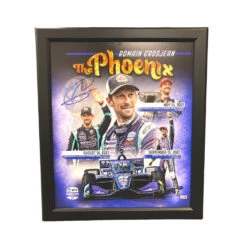 Romain Grosjean Autographed Podium Collage Framed Piece